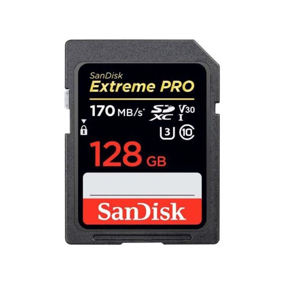 بطاقة ذاكرة SDXC سانديسك اكستريم برو، 128 جيجا، اسود - SDSDXXY-128G-GN4IN