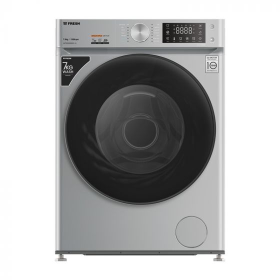 Fresh  Front Load Inveter Washing Machine, 7KG, Silver- W7DD1255PCS