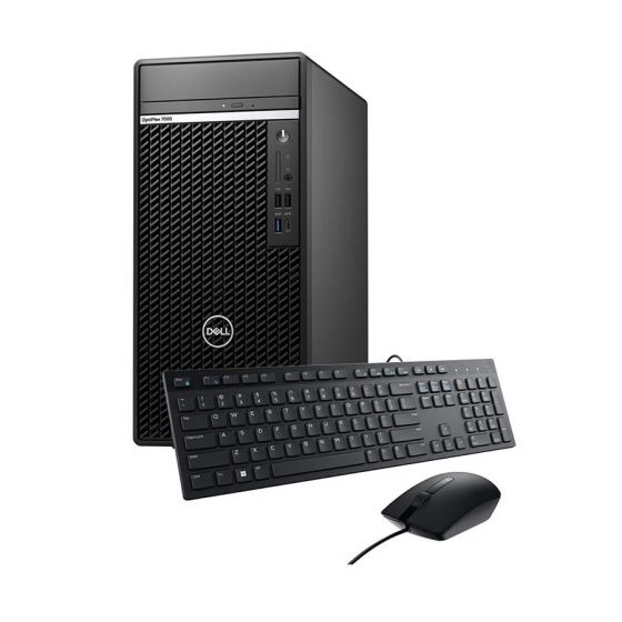 Dell Optiplex 7000 Tower Desktop, Intel Core i7-12700, 512GB PCIe NVMe SSD, 8GB RAM, Intel UHD Graphics 630, Ubuntu - Black With Wired Keyboard - KB216 and Wired Mouse - MS116