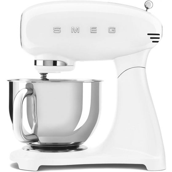 Smeg Stand Mixer With Attachments, 4.8 liters, ‎800 watts, White - SMF03WHEU