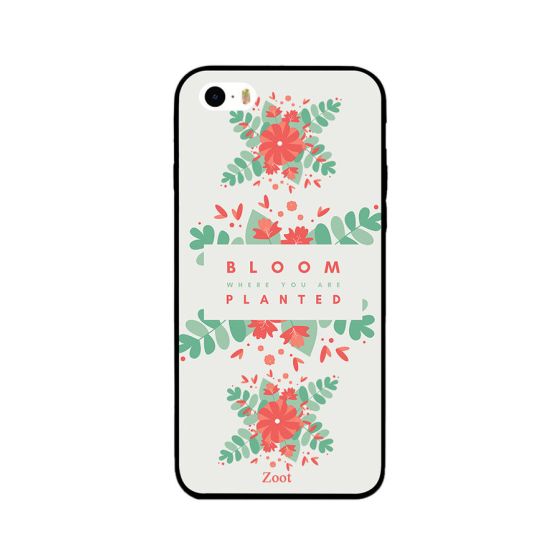 جراب ظهر بطبعة عبارة Bloom Where You Are Planted لابل ايفون 5