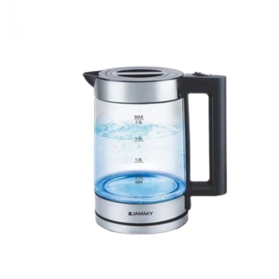 Jamaky Glass Electric Kettle, 1.8 Liter, 1500  Watt, Silver - JMK9500