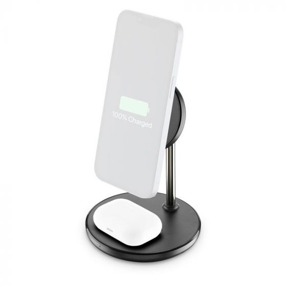Cellularline Wireless Charger for iPhones and AirPods, 7.5 Watt - Black