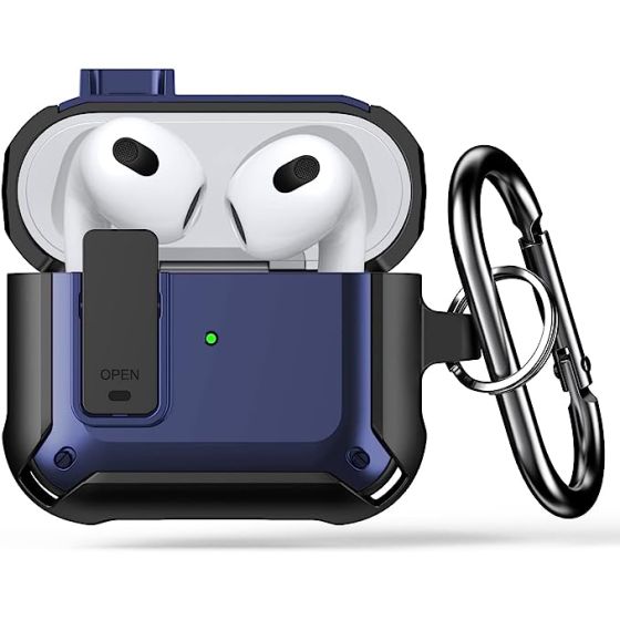 leQuiven Compatible with Airpods 3rd Generation Case 2021, Shockproof Protective Case Cover for Airpods 3 Charging Case with Keychain, Full-Body Rugged Hard Shell for Air pods 3, Not Include AirPods