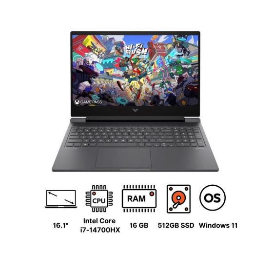 لاب توب اتش بي فيكتوس  16T-R100، انتل كور i7-14700HX، هارد SSD سعة 512 جيجا، رام 16 جيجا، شاشة 16.1 بوصة بدقة FHD ومعدل تحديث 144 هرتز، كارت شاشة نفيديا جي فورس RTX 4060 سعة 8 جيجا، ويندوز 11 - فضي