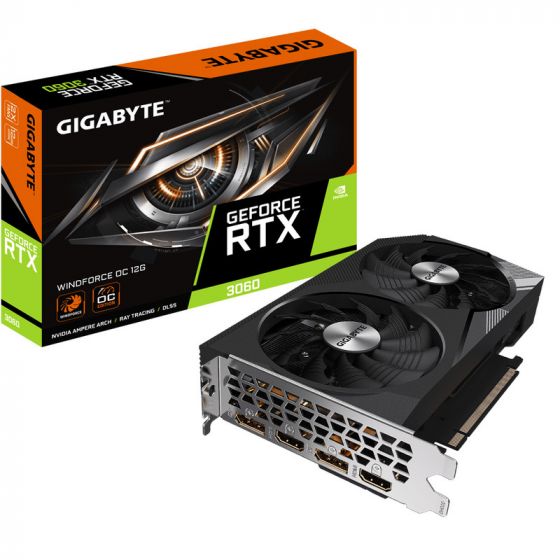 كارت شاشة جيجابايت جي فورس RTX 3060 WINDFORCE OC، سعة 12 جيجا