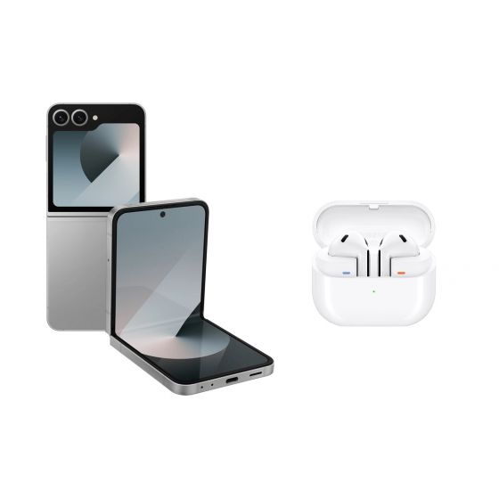 Samsung Galaxy Z Flip 6, 256GB, 12GB RAM, 5G, Dual SIM - Silver with Galaxy Buds 3 Gift