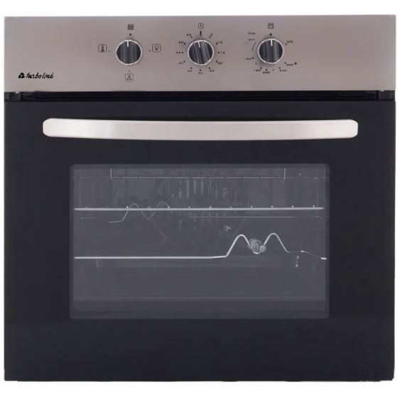 Turboline Gas Built-in Oven with Grill, 67 Liters, Black and Silver - TL3K66G3X