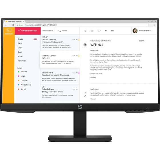 HP 23.8 Inch Monitor, FHD IPS, 14ms - P24G4