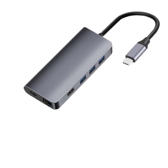 USB Type C 8 in 1 Hub - Grey