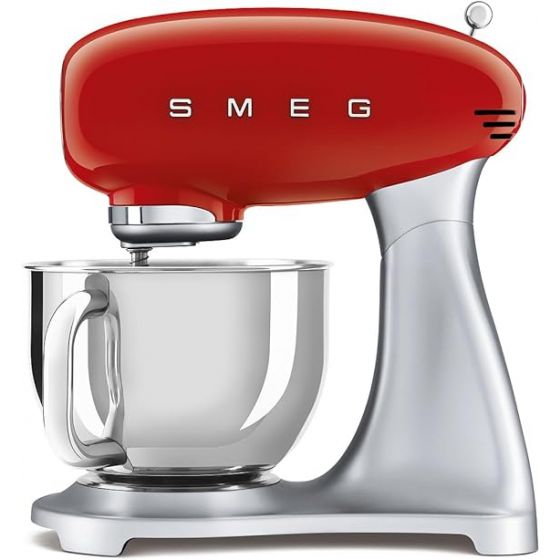 Smeg Stand Mixer With Attachments, 4.8 liters, 800 watts, Red - ‎SMF02RDEU