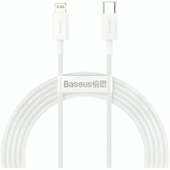 Baseus USB-C to Lightning Charging and Data Cable, 2 Meters, White - CATLYS-C02