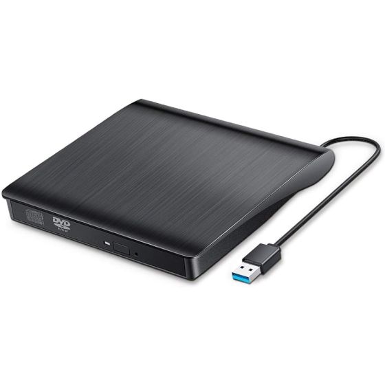 External CD DVD Drive, USB 3.0 - Black
