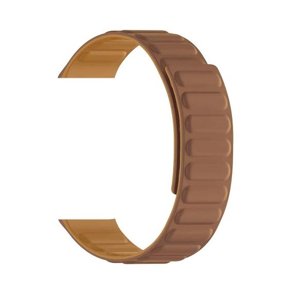 Magentic Silicone Strap for Smart Watches, 44mm to 49mm - Brown