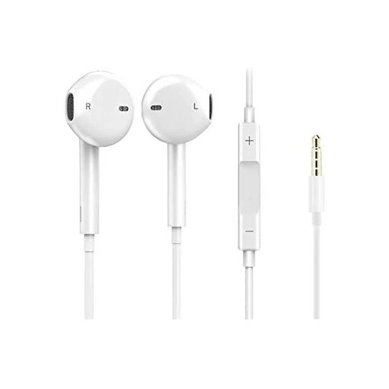 In Ear Wired Earphone with Mic, White - G-H6YN