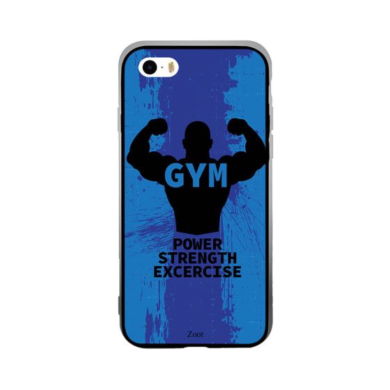 جراب ظهر بطبعة عبارة Gym Power Exercise لابل ايفون SE