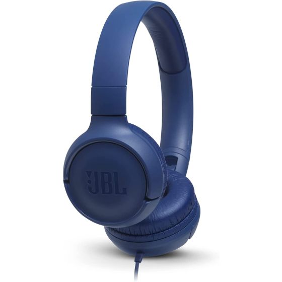 JBL Tune 500 On-Ear Headphones with Microphone - Blue