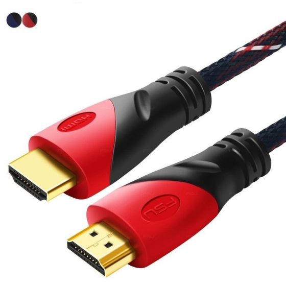 Keendex HDMI Cable, 1.2 Meters, Black and Red - KX 2990