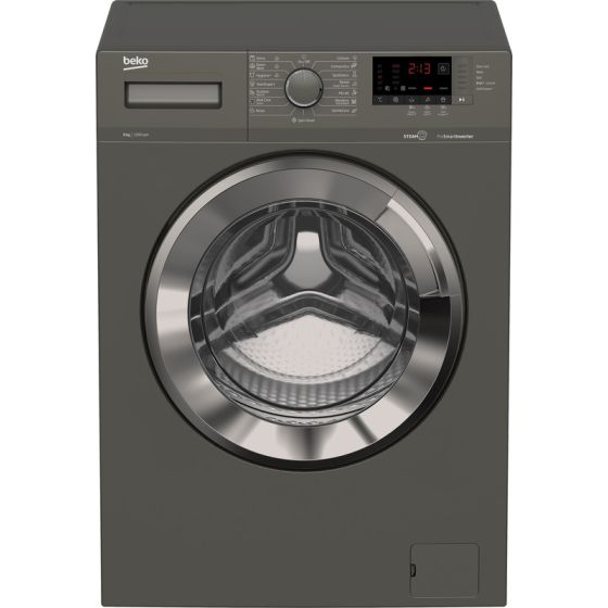 Beko Front Load Inverter Washing Machine, 8 Kg, Grey - WTV 8612 XMCI2