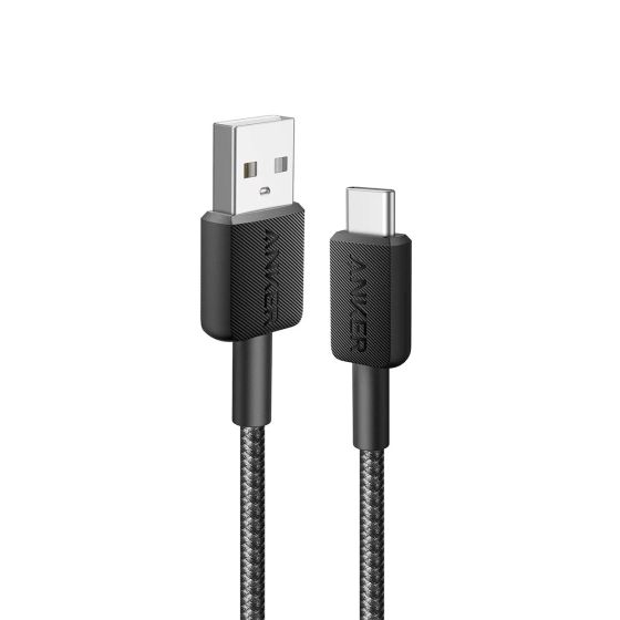 كابل انكر 322 بموصل USB فئة A إلى USB فئة C، طوله 3 قدم، اسود - A81H5H11