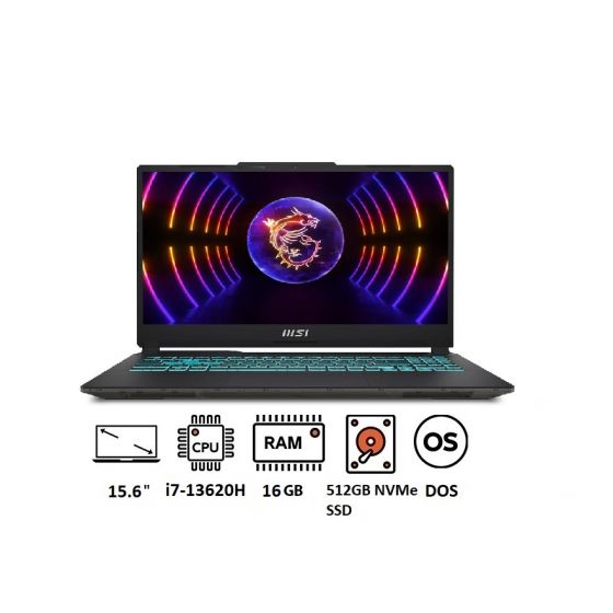 لاب توب جيمنج ام اس اي سايبورج 15 A13VF،  انتل كور i7-13620H، هارد 512 جيجا NVMe PCIe Gen4 SSD، رام 16 جيجا، شاشة مقاس 15.6 بوصة بدقة FHD بمعدل تحديث 144 هرتز، كارت شاشة نفيديا جي فورس RTX 4060 سعة 8 جيجا، فري دوس- اسود