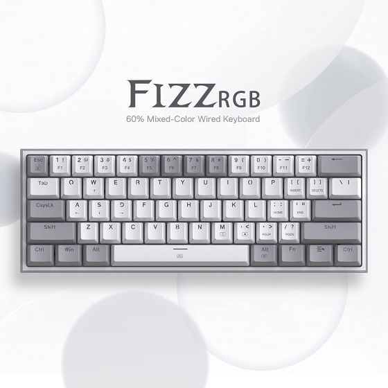 Redragon Fizz Wired Gaming Keyboard, White and Grey - K617