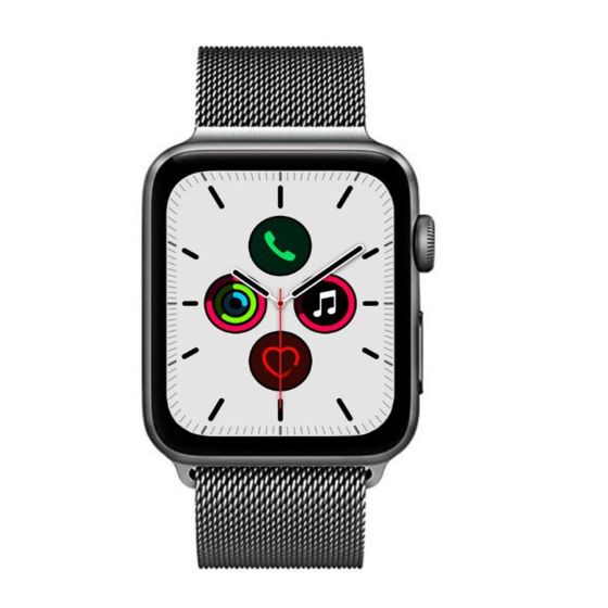 Perfii Stainless Steel Replacement Strap for Apple Smart Watch, 38-40mm, Space Grey - PBM40SG