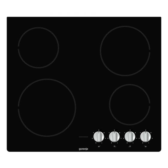 Gorenje Electric Hob, 60cm, 4 Burners, Black - EC641BSC