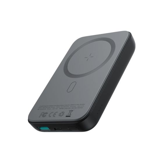 باور بانك سلكي ولاسلكي جوي روم، 10000 مللي امبير، 2 منفذ USB، اسود - JR-W020