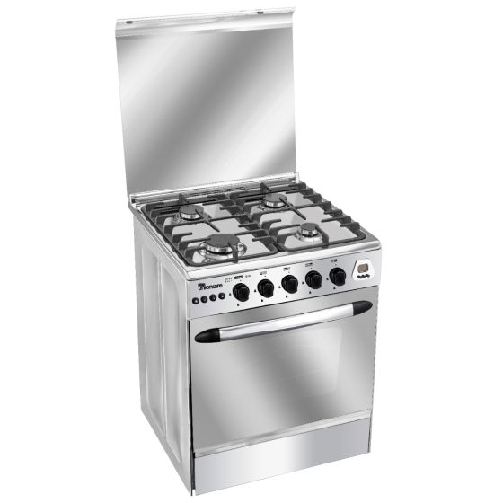 Unionaire Gas Cooker, 4 Burners, Stainless Steel - CF6060SS-AC-447-IF-S-D