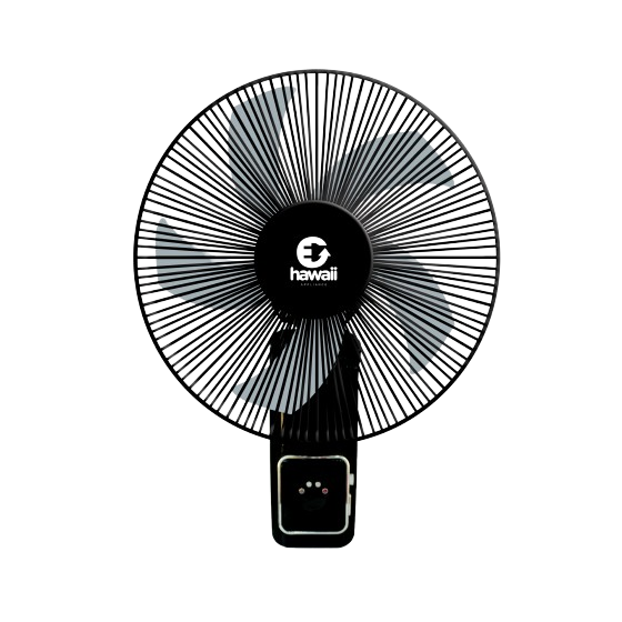 Hawaii Wall Fan with Remote Control, 18-Inch - Black