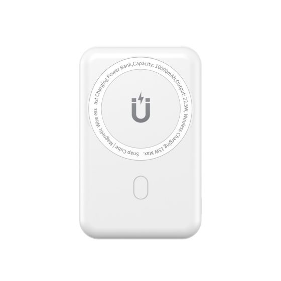 Wiwu Snap Cube Wireless Power Bank, 10000mAh, 2 Ports, White - SC10000WHT    