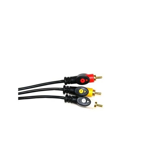 كابل توبي صوت وصورة RCA، طول 1.8 متر، اسود - CV263