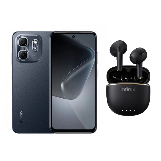 Infinix Hot 50i, 256GB, 8GB RAM, 4G LTE, Dual SIM - Sleek Black with Infinix Lite Bluetooth Earbuds, 2-Mic ENC Technology, Black - XE23 Gift