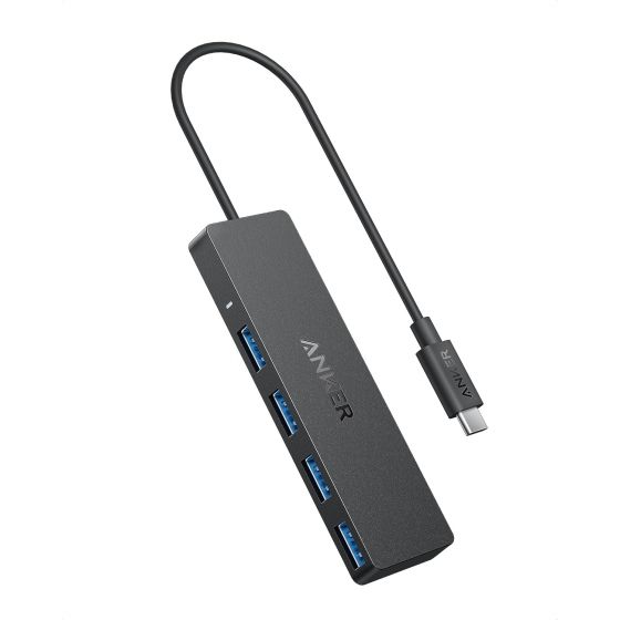 موزع USB-C أنكر، 4 منافذ، أسود - A8309011