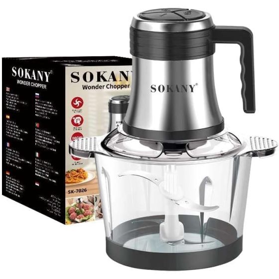 Sokany Chopper, 800W, 3 Liters, Black - SK-7026