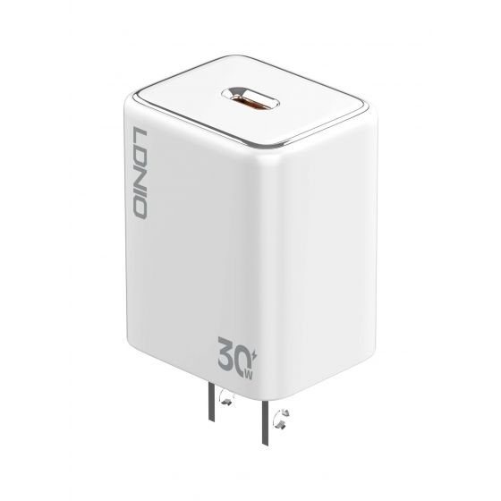LDNIO Wall Charger, Single Port Type C To Lightning, 30 Watt, White - A1508C