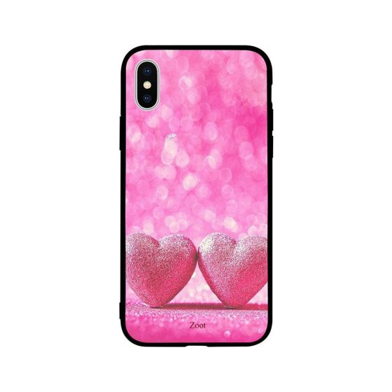 Pink Heart Printed Back Cover for Apple iPhone XS Max