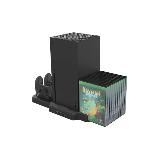 KJH Vertical Stand with Cooling Fan for Xboxes Series S, X, Black- KJH-XSX-009