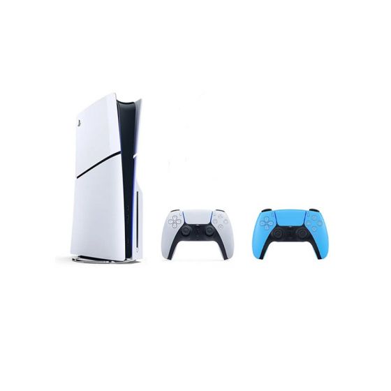 سوني بلايستيشن 5 سليم اصدار محرك اقراص، 1 تيرا SSD، مع 2 ذراع تحكم لاسلكي-  ابيض