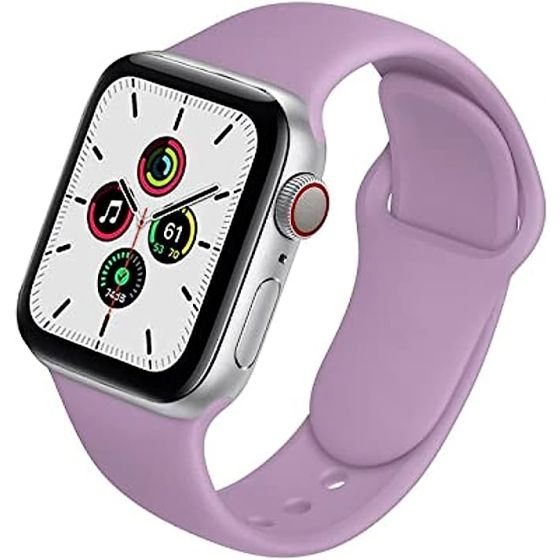 Silicone Strap for Apple Watch 42/44mm Series 1/2/3/4/6 SE (Light Purple)