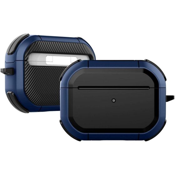 Anti-Shock Protective Silicone Case for Airpods Pro Shockproof Cover - Black and Blue