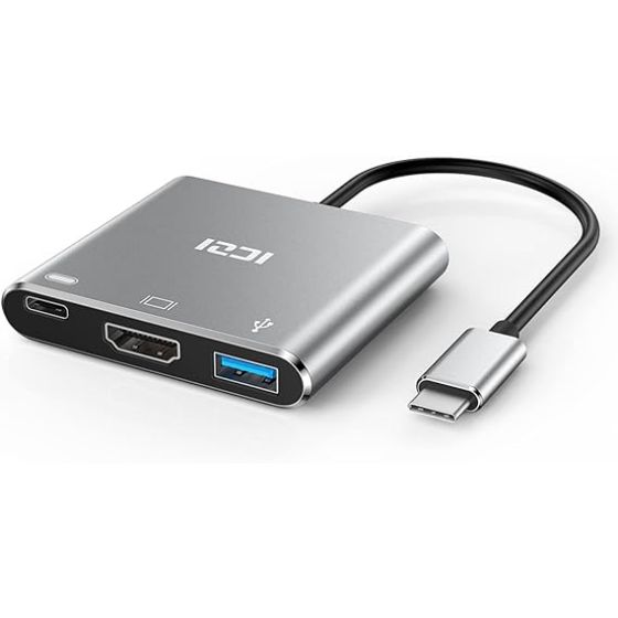 ICZI 3 in 1 USB-C Hub for Type-C Devices - Grey