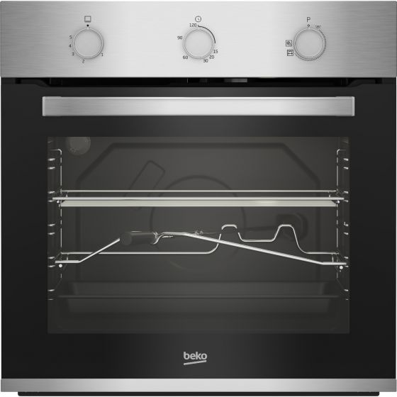 Beko Built-in Dual Fuel Oven, with Grill, 60 CM, 66 Liters, Stainless Steel - BBIH12100XC