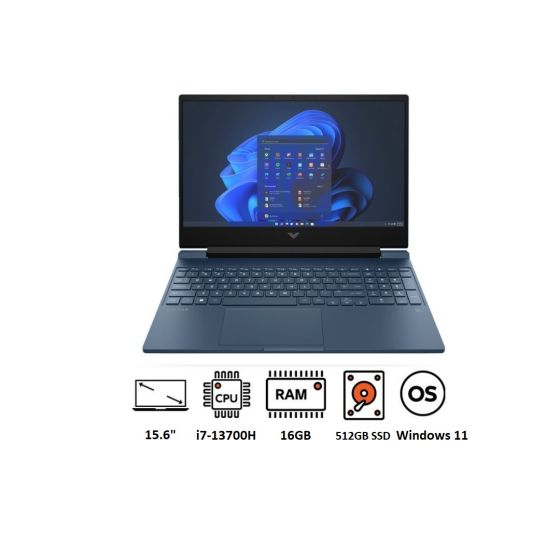 لاب توب جيمنج اتش بي فيكتوس 15-fa1109ne 9S7R2EA، انتل كور i7-13700H، هارد SSD سعة 512 جيجا NVMe، رام 16 جيجا، شاشة مقاس 15.6 بوصة، بدقة FHD، معدل تحديث 144 هرتز، كارت شاشة انفيديا جي فورس RTX 4050 سعة 6 جيجا GDDR6، ويندوز 11 - ازرق