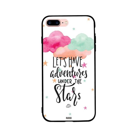 جراب ظهر بطبعة عبارة Adventures Under Stars لابل ايفون 7 بلس