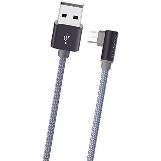 كابل USB فئة L مايكرو بوروفون، 1 متر، رمادي - BX26