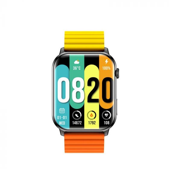 Kieslect Ks Smart Watch - Black Case and Orange Strap