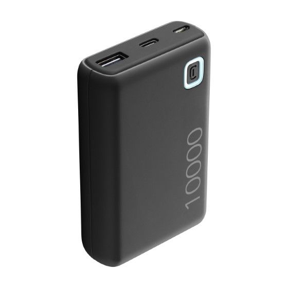 Cellularline Power Bank, 10000 mAh, 3 Port - Black