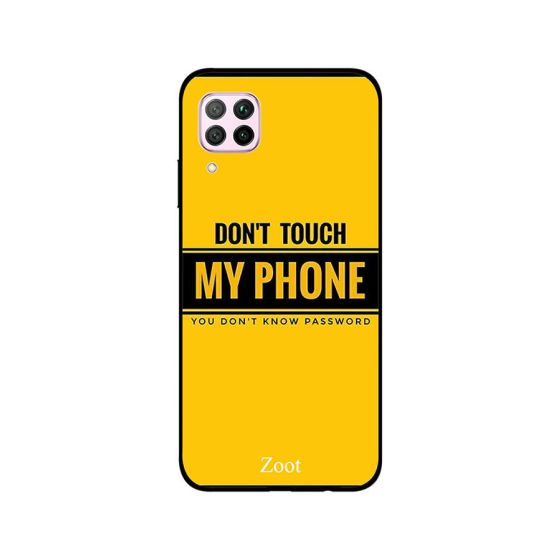 جراب ظهر زوت بطبعة عبارة Don't touch my phone خلفية صفراء لهواوي نوفا 7i